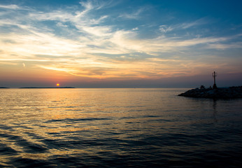 Naklejka na ściany i meble Sonnenuntergang am Meer in Kroatien