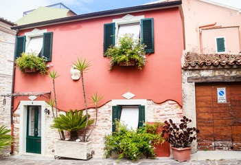Fototapeta na wymiar Street at the old town of Numana, Marche, Italy
