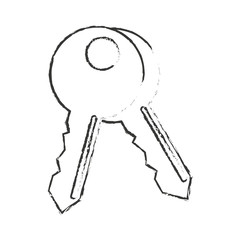 Key icon. Security system warning protection and danger theme. Isolated design. Vector illustration