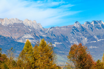 mountain autumn landscape. Colorful autumn landscape.  mountains