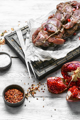 Raw veal in spices