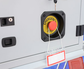 Red button emergency stop equipment.