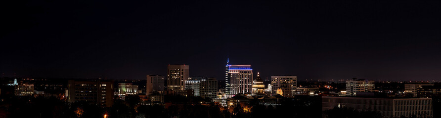Fototapeta na wymiar Boise Idaho night shyline with capital