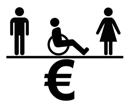 Equal Job Equal Pay. Concept sign against discrimination at work
