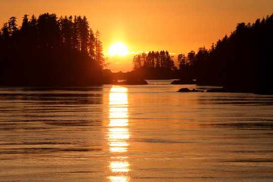 Sunset over ocean