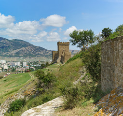 Fototapeta na wymiar the Path leading to the fragment of the Genoese fortress. Sudak Crimea