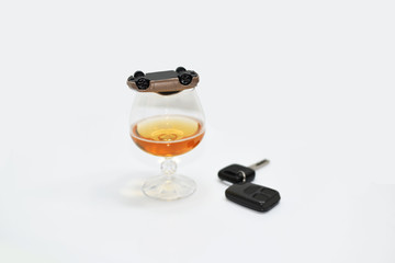 Abstract composition of drink driving.