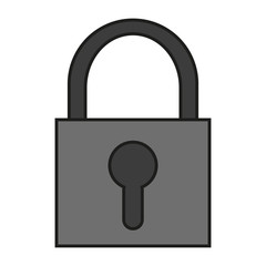 Padlock icon. Security system warning protection and danger theme. Isolated design. Vector illustration