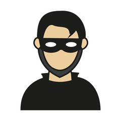 Hacker icon. Security system warning protection and danger theme. Isolated design. Vector illustration