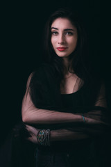 Naklejka premium Beautiful young woman portrait