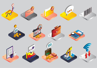 illustration of info graphic business icons set concept in isometric 3d graphic