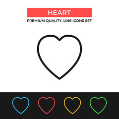Vector heart icon. Thin line icon
