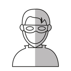 Hacker icon. Security system warning protection and danger theme. Isolated design. Vector illustration