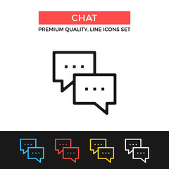 Vector chat icon. Thin line icon