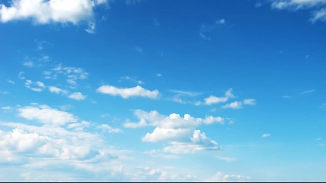 Time-lapse with light transparent clouds on background blue sky. FHD vedeo.