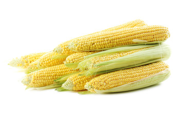 Sweet corns isolated on a white