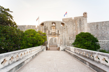 Pile Gate - the main entrance in old town of Dubrovnik. Croatia. © LALSSTOCK