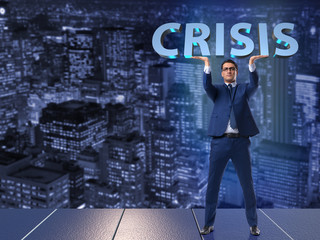 Businessman in crisis business concept