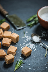 all butter fudge on dark slate