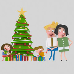 Family opening christmas gifts.

Custom 3d illustration contact me!