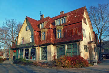 Historic buildings in the popular health resort of Ogre in central Latvia.