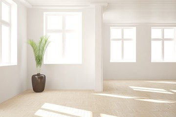 White empty room. Scandinavian interior design