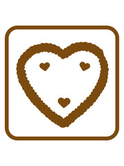 Gingerbread logo symbol button eat hunger heart delicious snack octoberfest