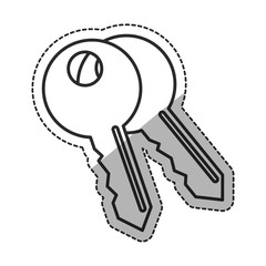 Key icon. Security system warning protection and danger theme. Isolated design. Vector illustration