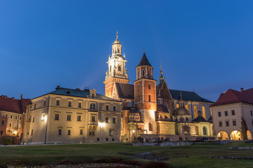Fototapeta na wymiar Wawel castle in the evening, Krakow, Poland