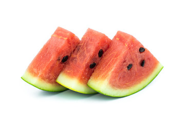 Slices of watermelon isolated on white background