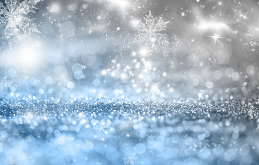 Abstract Christmas background of holiday lights