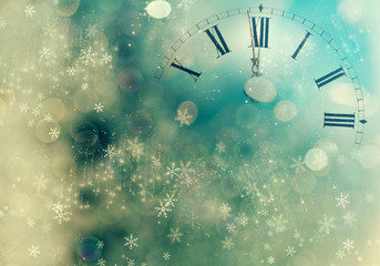 Fototapeta na wymiar Abstract background with clock close to midnight