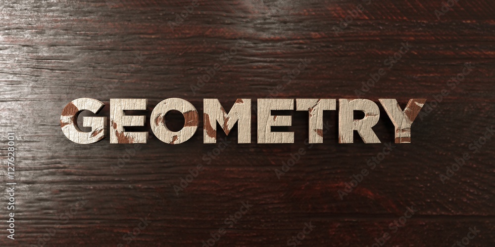 Fototapete geometry - grungy wooden headline on maple - 3d rendered royalty free stock image. this image can be