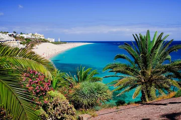 Poster The beach Playa de Morro Jable. Fuerteventura, Spain. © Elena Krivorotova