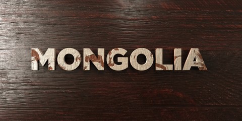 Mongolia - grungy wooden headline on Maple  - 3D rendered royalty free stock image. This image can be used for an online website banner ad or a print postcard.