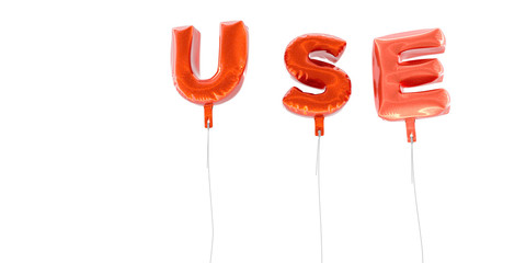 Fototapeta premium USE - word made from red foil balloons - 3D rendered. Can be used for an online banner ad or a print postcard.