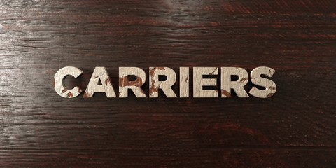 Fototapeta premium Carriers - grungy wooden headline on Maple - 3D rendered royalty free stock image. This image can be used for an online website banner ad or a print postcard.