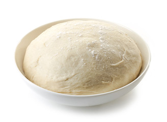 bowl of fresh raw dough