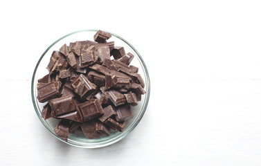 chocolate chunks in a bowl