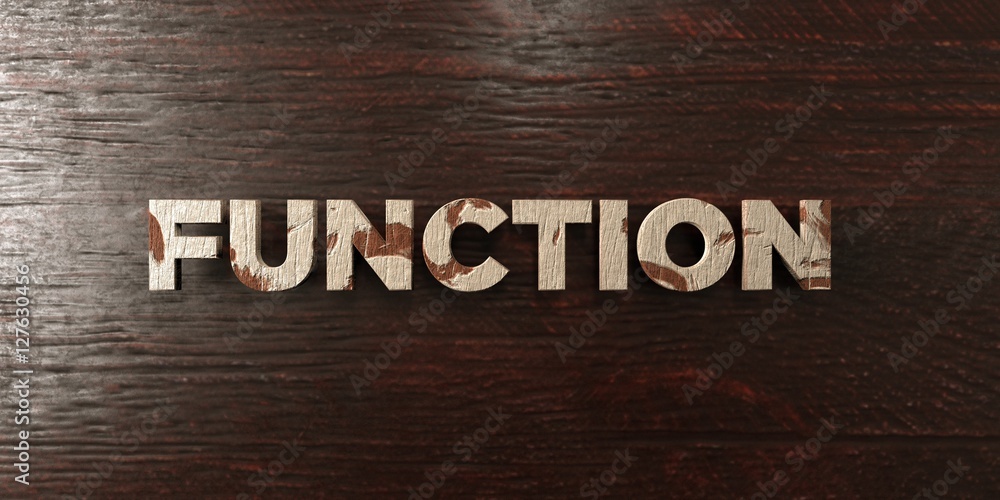 Fototapete function - grungy wooden headline on maple - 3d rendered royalty free stock image. this image can be