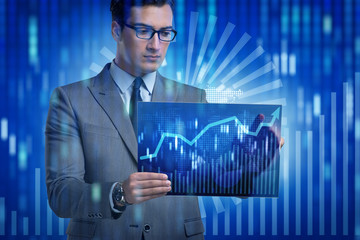 Businessman in online trading concept