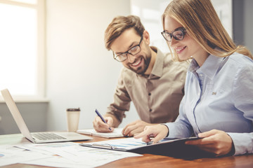 Business couple working