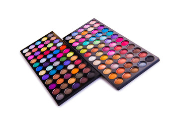 Set of colourful shadow for make-up isolated on white