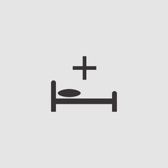 bed in hospital icon illustration