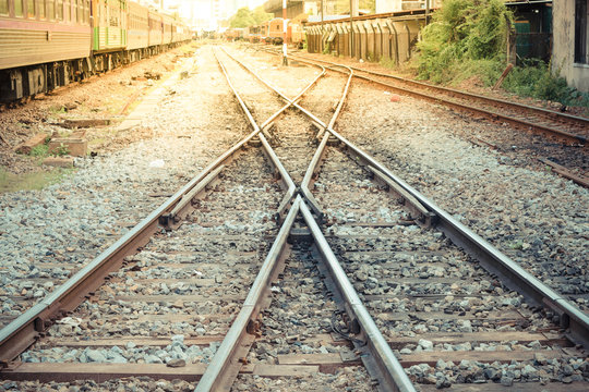 Railroad Tracks Crossing