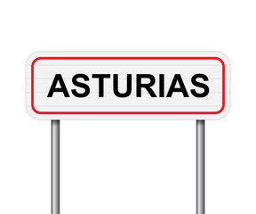 Welcome to Asturias, Spain road sign vector