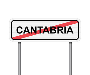 Exit of Cantabria, Spain road sign vector