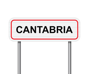 Welcome to Cantabria, Spain road sign vector