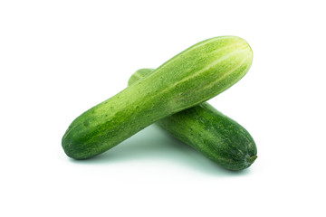 fresh cucumbers isolated on white