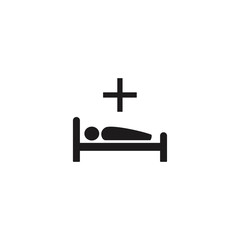 bed in hospital icon illustration